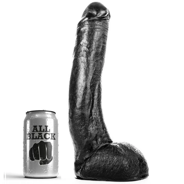 img_110125_555440d97c1680bef07c1f86dc9a91ff_1.jpg ALL Black Dildo Curvado met Ballen, PVC, 29 x 5 cm
