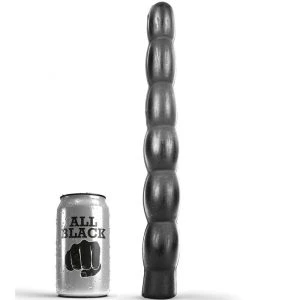 ALL Black Anaal-Dildo geribbeld, 32 x 4,50 x 4,50 cm