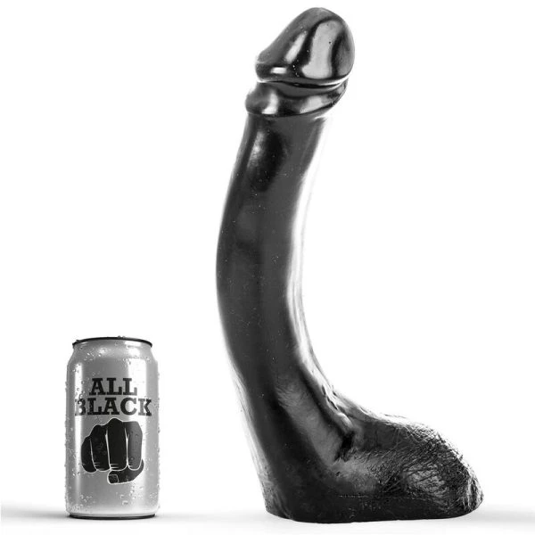ALL Black Dildo met ballen voor gevorderde fisting-ervaringen