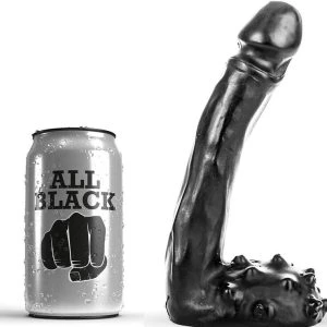 ALL Black Realistischer Dildo mit Noppen an den Hoden