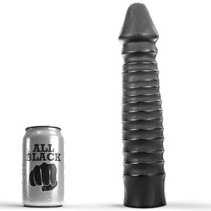 ALL Black Dildo met ribbels, PVC, 26 x 5 cm ALL Black Dildo met ribbels, PVC, 26 x 5 cm - Afbeelding 1