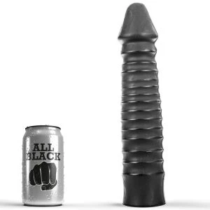ALL Black Dildo mit Rippen, PVC, 26 x 5 cm