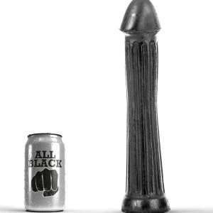 ALL Black Plug-Dildo mit Rillen, 31 x 6 cm