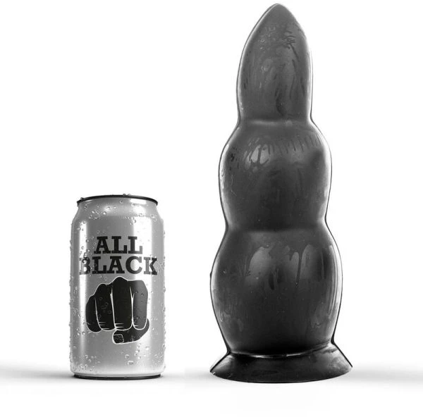 All Black Anaalplug van PVC, 23 x 8 cm