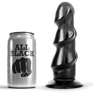ALL Black Anal Dildo with three stacked bumps, 17 x 5 x 5 cm