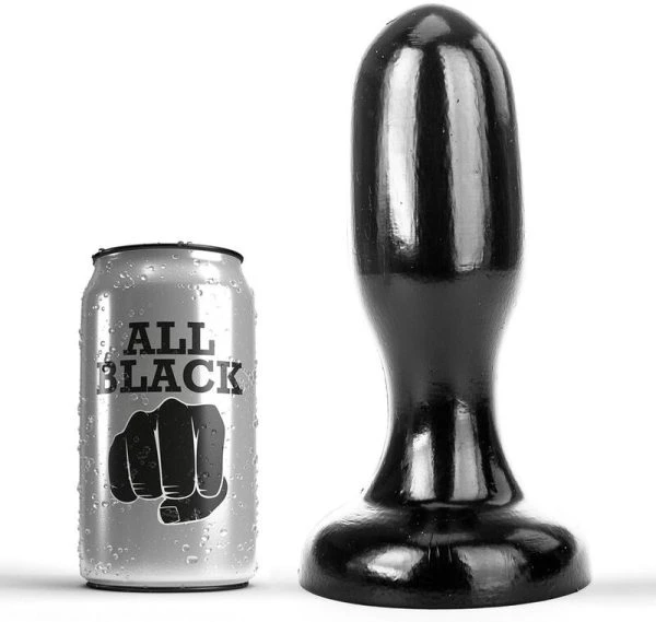 ALL Black Anaalplug met 6 cm diameter, PVC, zwart