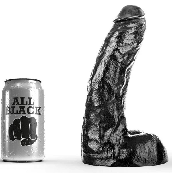 ALL Black Dildo natuurlijke vorm 26 x 7 cm PVC