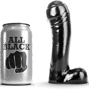 ALL Black Dildo met brede kop en smalle schacht ALL Black Dildo met brede kop en smalle schacht - Afbeelding 1