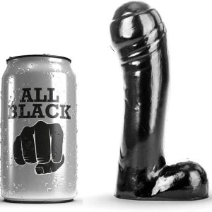 ALL Black Dildo mit breitem Kopf und schmalem Schaft
