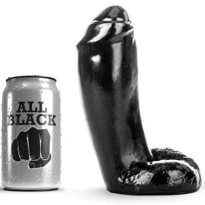 ALL Black Realistischer Dildo mit Hoden 16 x 6 cm