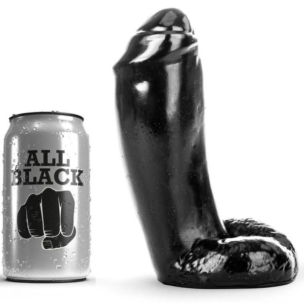 ALL Black Realistische Dildo met Ballen 16 x 6 cm
