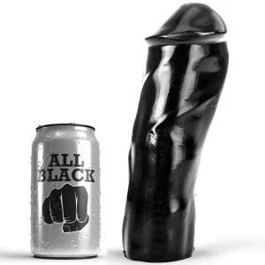 ALL Black Realistischer Dildo mit halbsichtbarem Zug