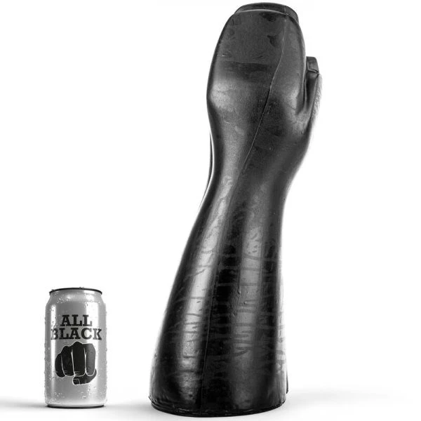 ALL Black Fisting-Dildo met hand en arm, 39 x 16 cm