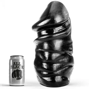 ALL Black Pene Anal 33 CM Anal-Plug Dildo ohne Hoden PVC Schwarz