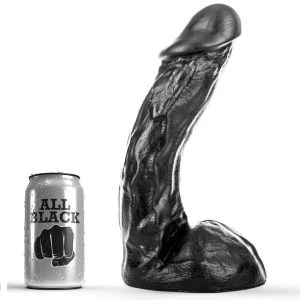 ALL Black Dildo mit natürlicher Form und G-Punkt-Stimulation