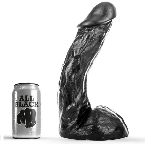 ALL Black Dildo met natuurlijke vorm en G-spot stimulatie