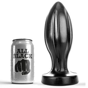 ALL Black Analplug mit Rillen 21 x 8 cm PVC