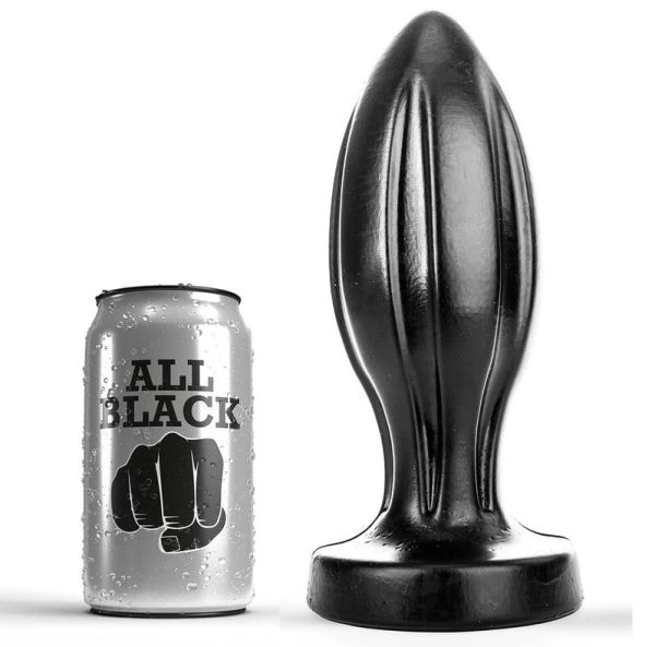 ALL Black Analplug mit Rillen 21 x 8 cm PVC