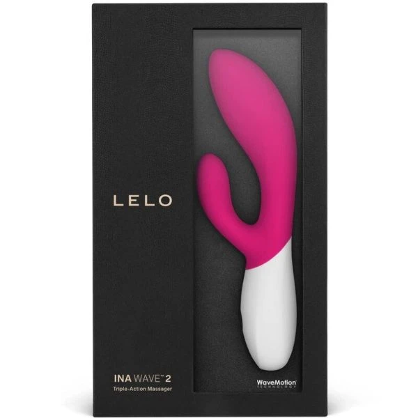 Lelo INA Wave 2 Vibrator met clitorisstimulator en WaveMotion-technologie Cerise