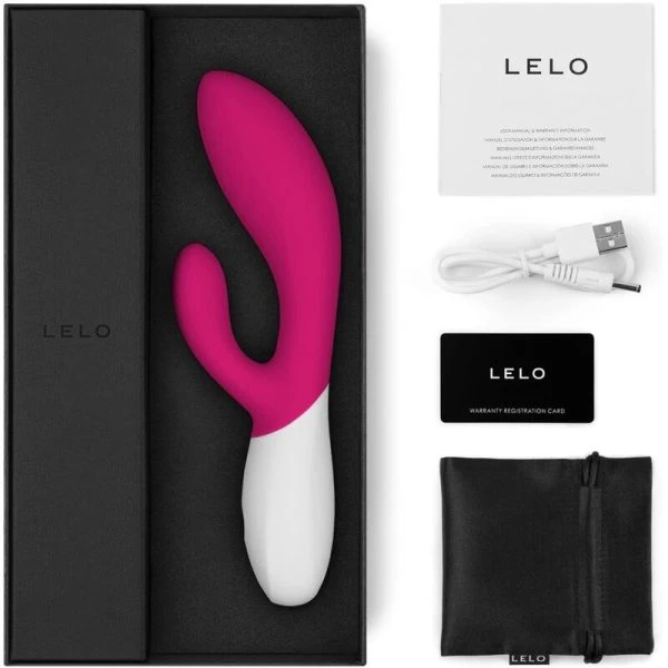 Lelo INA Wave 2 Vibrator met clitorisstimulator en WaveMotion-technologie Cerise