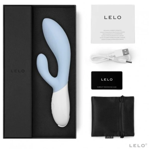 Lelo INA 3 Luxus-vibrator met clitorisstimulator, celeste