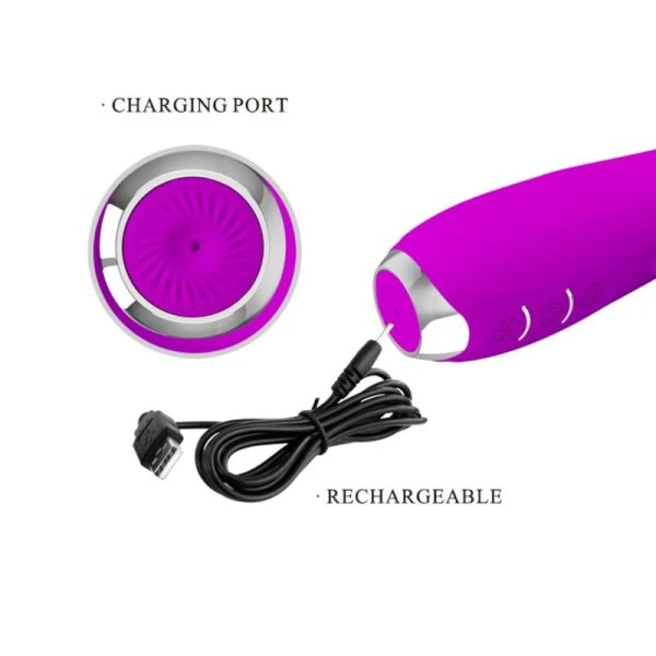 High Tech Pretty Love Molly Vibrator with Rotation and 12 Modes, Purple