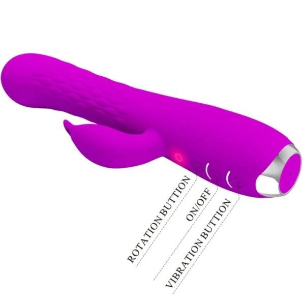 High Tech Pretty Love Molly Vibrator with Rotation and 12 Modes, Purple