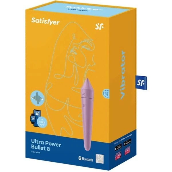 Satisfyer Connect Ultra Power Bullet 8 Mini-Vibrator met app-bediening, paars Satisfyer Connect Ultra Power Bullet 8 Mini-Vibrator met app-bediening, paars