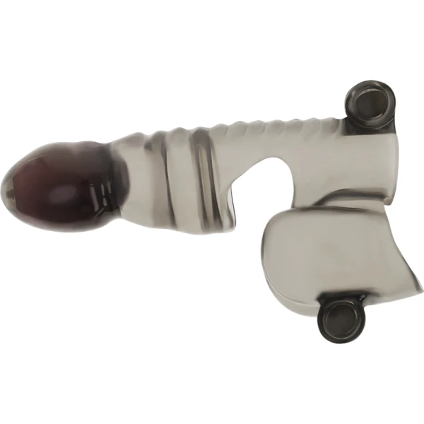 Ohmama Penis- en balzakhoes met 3 motoren, gestructureerd, 14 cm