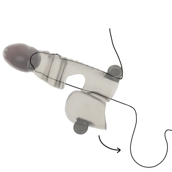 Ohmama Penis- en balzakhoes met 3 motoren, gestructureerd, 14 cm