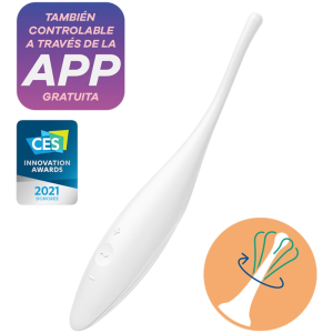 Satisfyer Connect Twirling Joy Clitorisvibrator met app-bediening, siliconen, wit Satisfyer Connect Twirling Joy Clitorisvibrator met app-bediening, siliconen, wit - Afbeelding 1