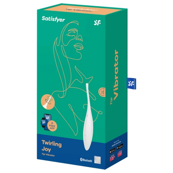 Satisfyer Connect Twirling Joy Clitorisvibrator met app-bediening, siliconen, wit