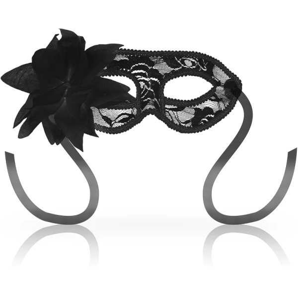 Ohmama Masks Maskers in Venetiaanse stijl met kant en bloem, zwart