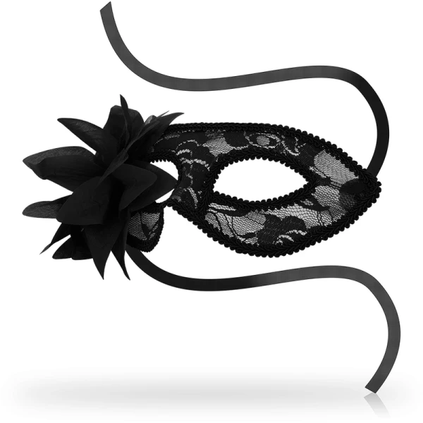 Ohmama Masks Maskers in Venetiaanse stijl met kant en bloem, zwart
