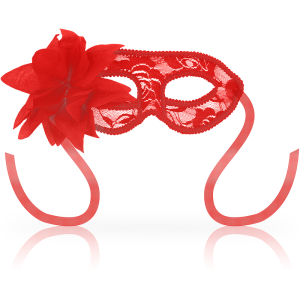 Ohmama Masks Venetiaans masker met kant en rode bloem Ohmama Masks Venetiaans masker met kant en rode bloem - Afbeelding 1