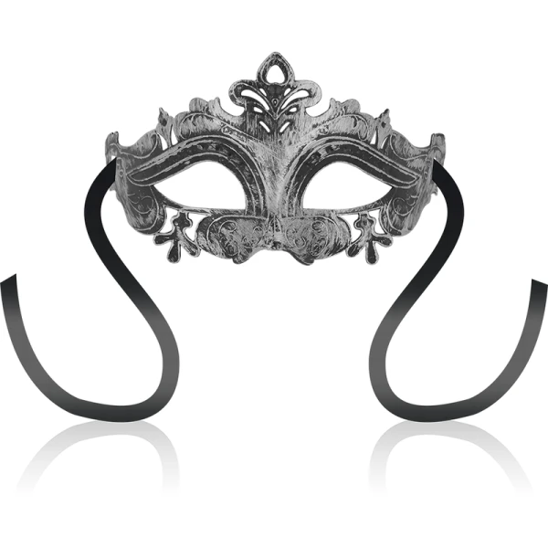 Ohmama Masks Venetiaans masker zilver met satijnen lint