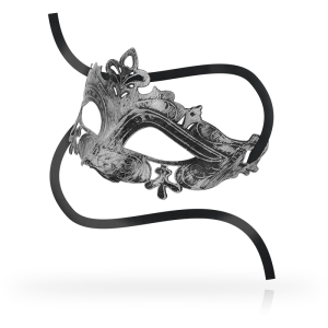 Ohmama Masks Venetiaans masker zilver met satijnen lint Ohmama Masks Venetiaans masker zilver met satijnen lint - Afbeelding 2