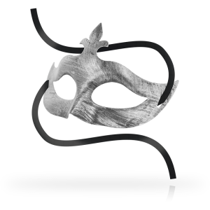 Ohmama Masks Fleur de Lis Maske Silber im venezianischen Stil Ohmama Masks Fleur de Lis Maske Silber im venezianischen Stil - Afbeelding 2