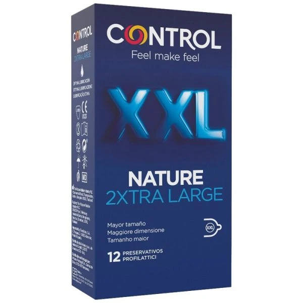 Control Nature 2xtra Large XXL Condooms, 12 stuks, nominale breedte 6 cm