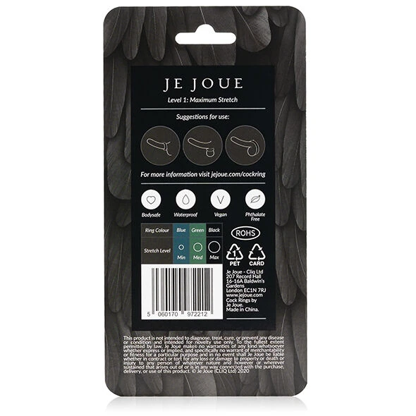 JE Joue Siliconen Cockring Maximum Stretch, zwart