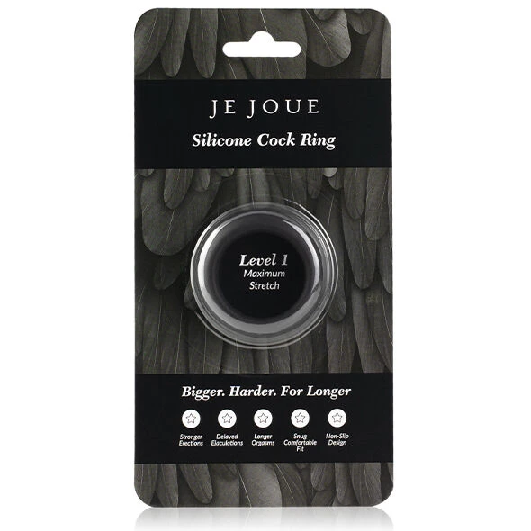 JE Joue Siliconen Cockring Maximum Stretch, zwart