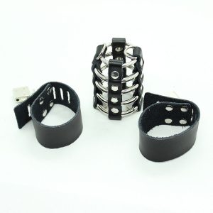 Ohmama Fetish Peniskäfig met Metalen Ringen en Leren Riemen Ohmama Fetish Peniskäfig met Metalen Ringen en Leren Riemen - Afbeelding 5
