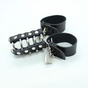 Ohmama Fetish Peniskäfig met Metalen Ringen en Leren Riemen Ohmama Fetish Peniskäfig met Metalen Ringen en Leren Riemen - Afbeelding 3