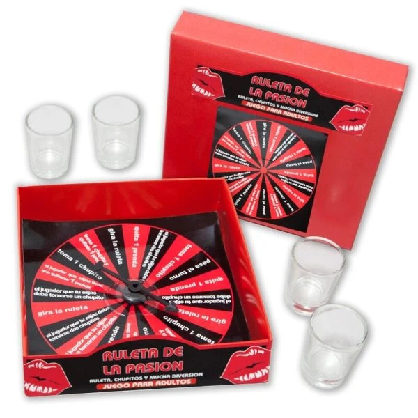 Diablo Picante Passion Roulette Shots Spel met likeurglaasjes