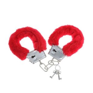 Diablo Picante Pluche Handboeien rood met karabijnsluiting Diablo Picante Pluche Handboeien rood met karabijnsluiting - Afbeelding 1