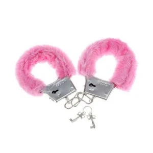 Diablo Picante Pluchen Handboeien roze met metalen ketting