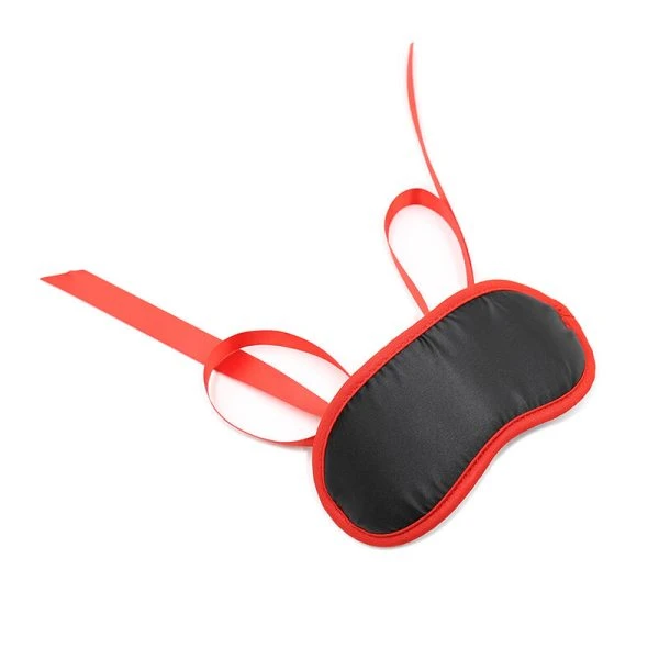 Ohmama fetisjmasker met rode randen, zwart