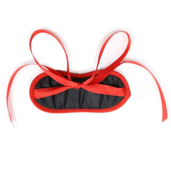 Ohmama fetisjmasker met rode randen, zwart