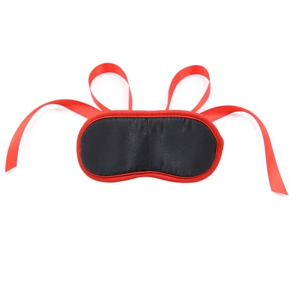 Ohmama fetisjmasker met rode randen, zwart