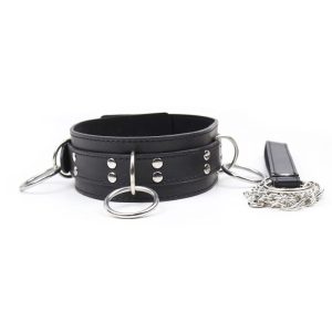 Ohmama Fetish-Submission-Halskette met 3 ringen en leiband Ohmama Fetish-Submission-Halskette met 3 ringen en leiband - Afbeelding 3